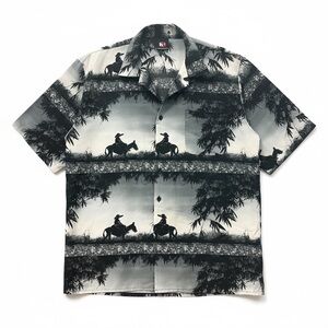 Vintage Southpole 90s Hip Hop Western Cowboy Graphic Button Up Shirt XL ✅